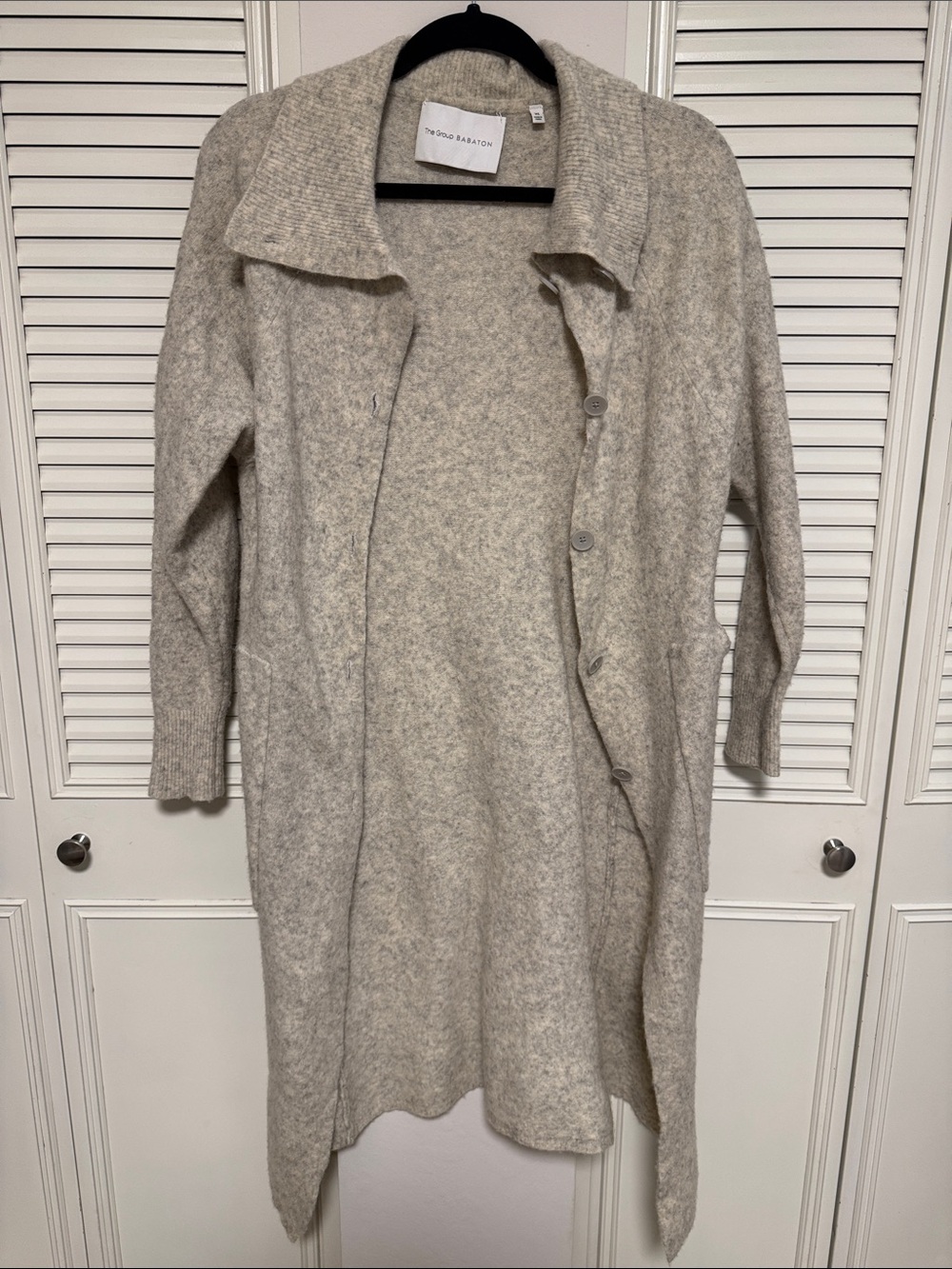 The Group By Babaton Aritzia Longline Oatmeal Cardigan
